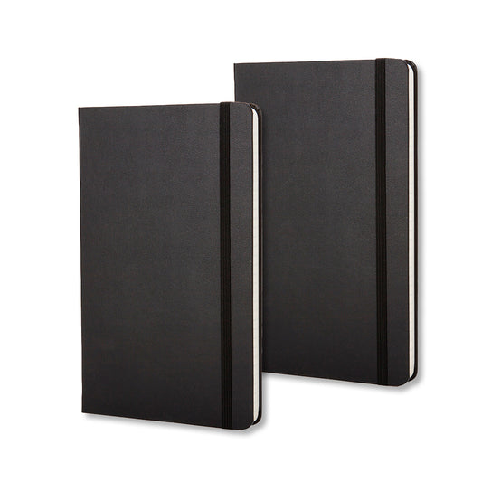 Classic Large Hard Cover Notebook 2 for 1 Value Pack Black