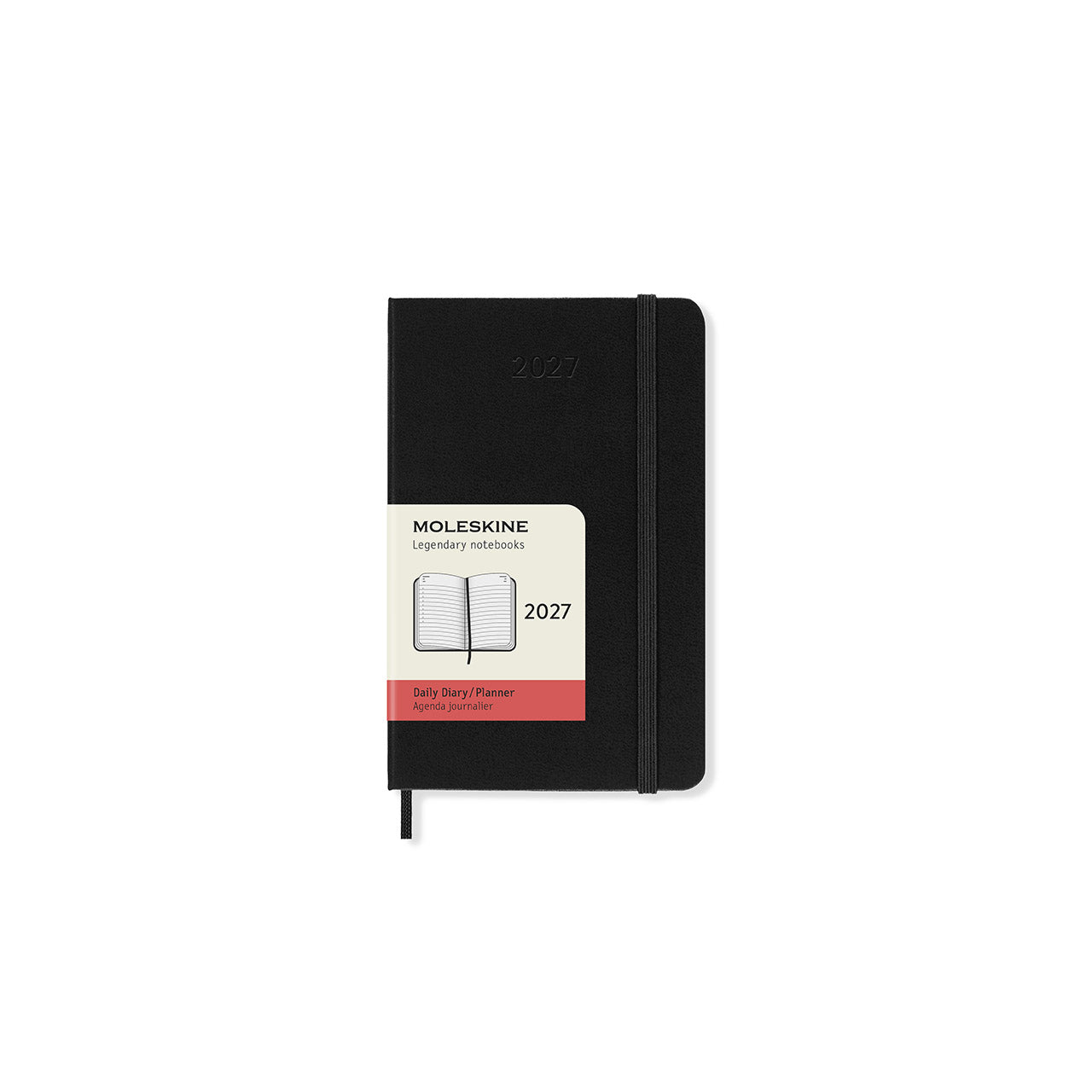 2027 Daily Diary Hard Cover Pocket Black