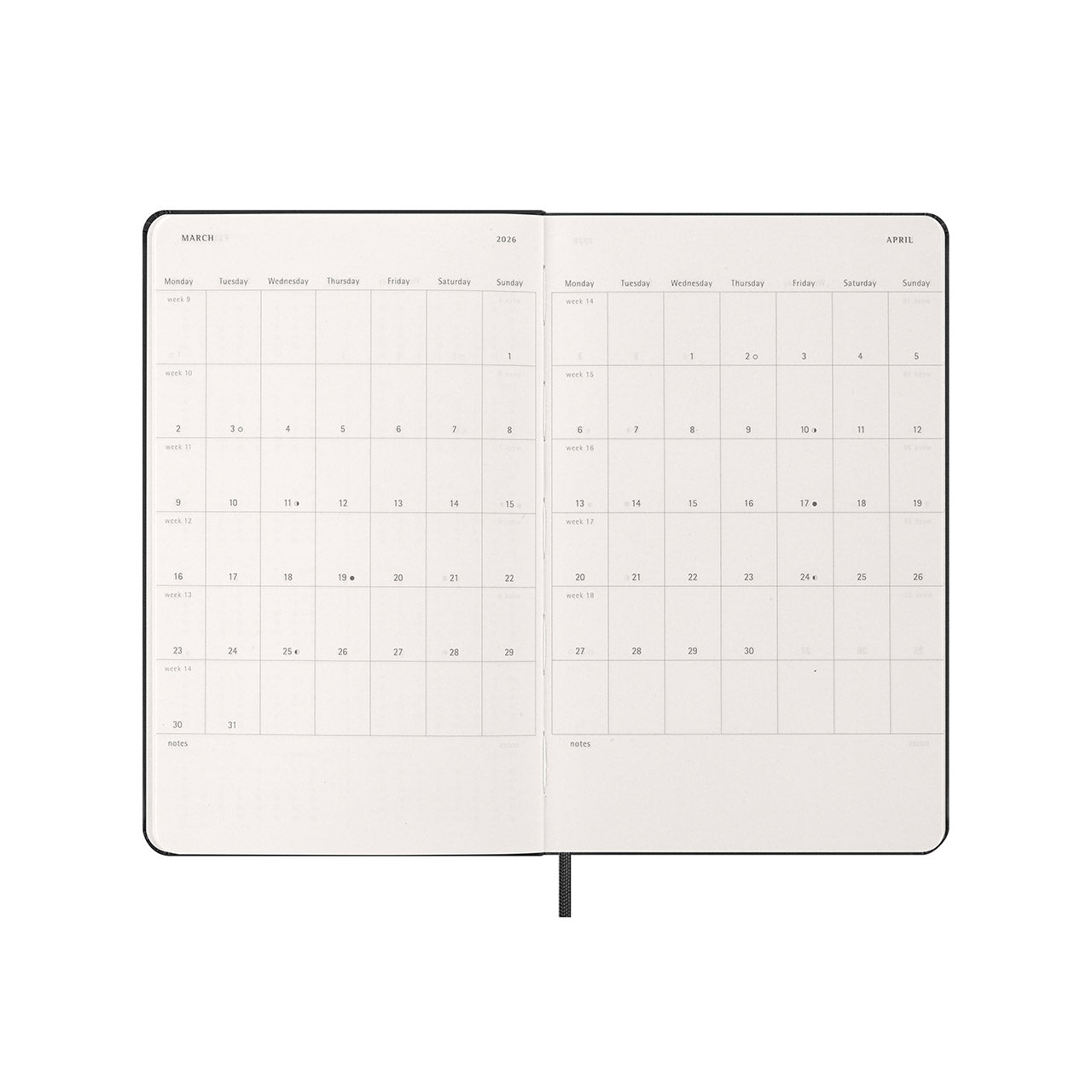 2026 Weekly Horizontal Hard Cover Diary Large