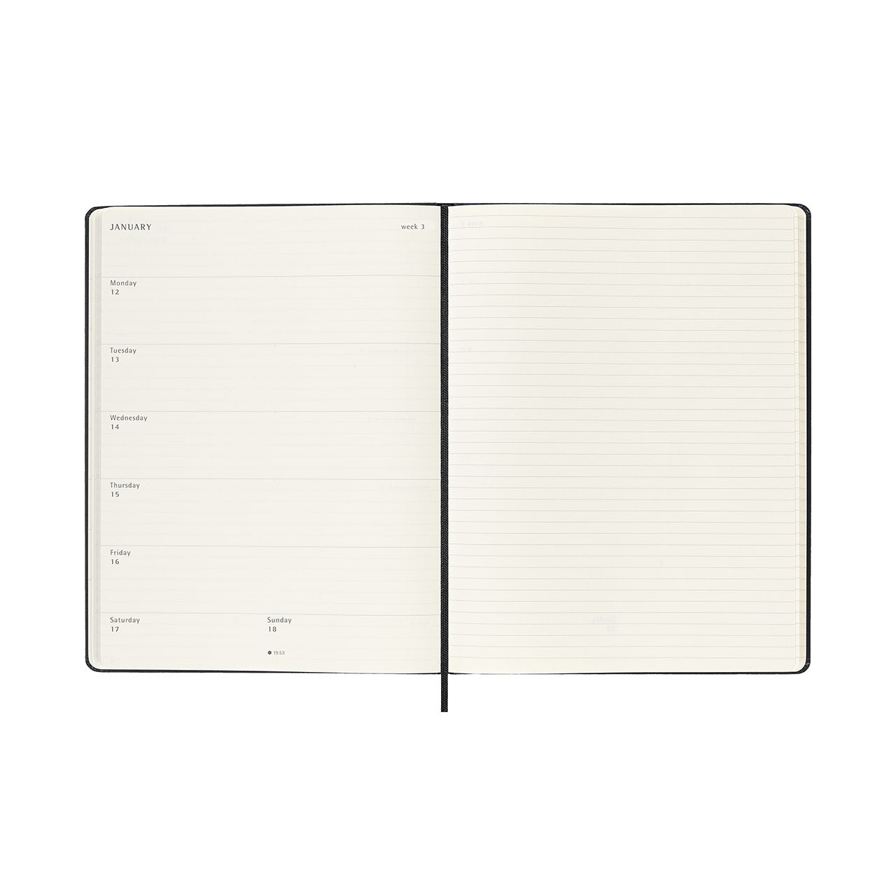2026 Weekly Notebook Diary Hard Cover Extra Large Sapphire Blue