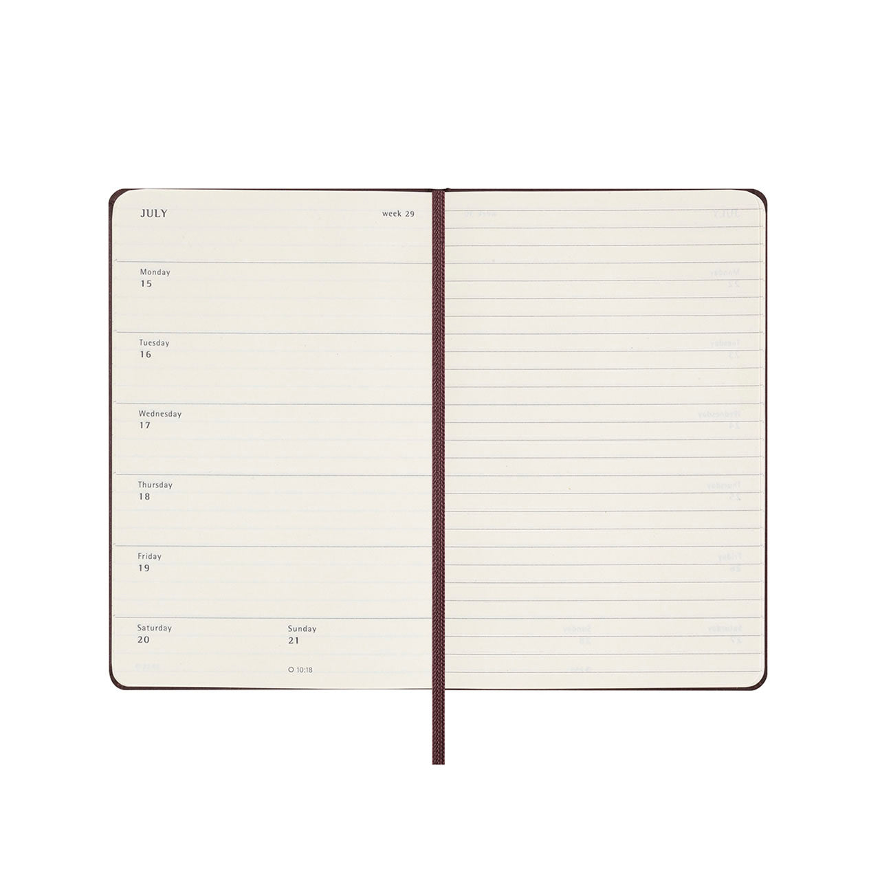 2024 Hard Cover Weekly Notebook Diary Pocket Burgundy Red