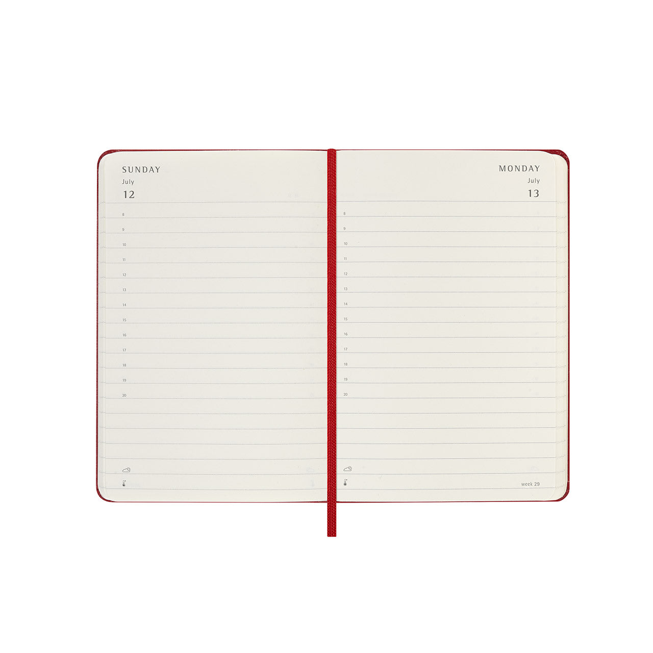2026 Daily Diary Hard Cover Pocket Scarlet Red