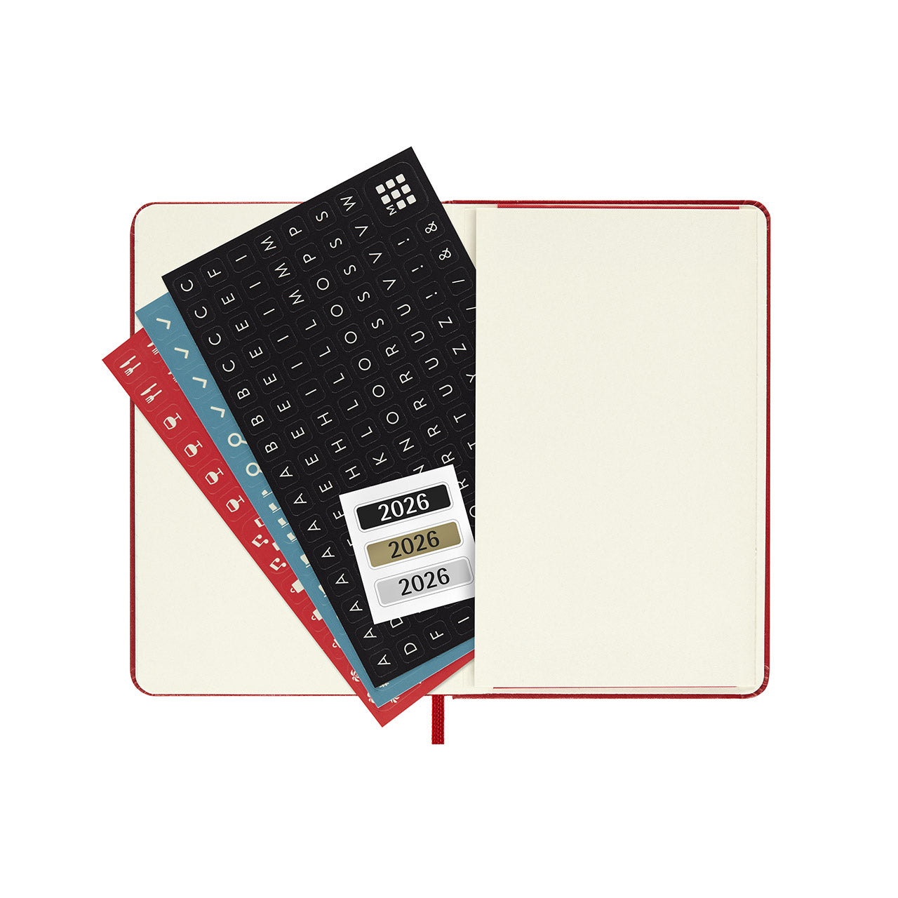 2026 Daily Diary Hard Cover Pocket Scarlet Red