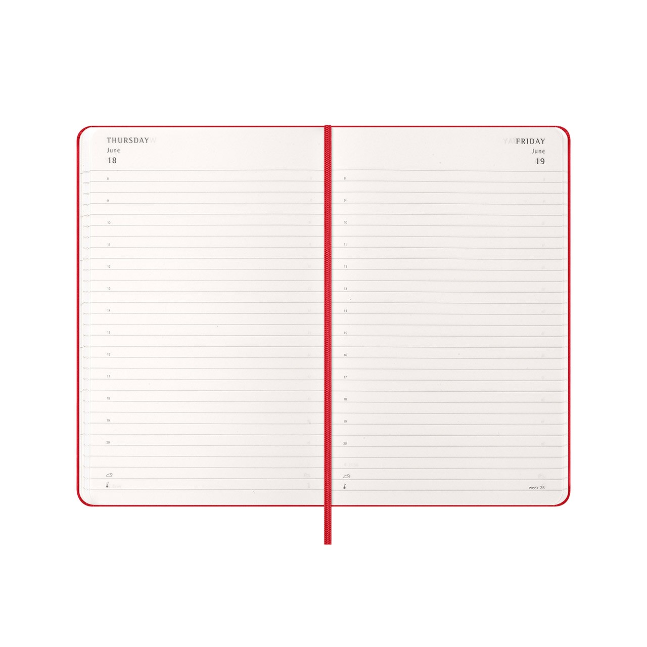 2026 Daily Diary Hard Cover Large Scarlet Red