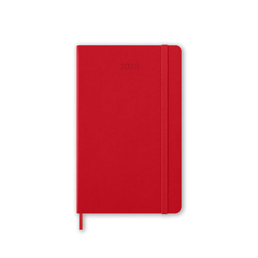 2026 Weekly Notebook Diary Hard Cover Large Scarlet Red
