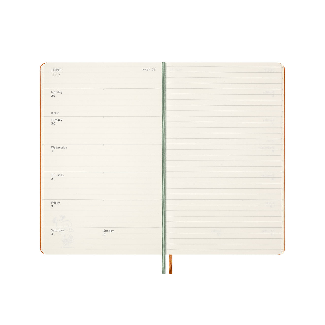 2026 Snoopy Weekly Notebook Diary Hard Cover Large