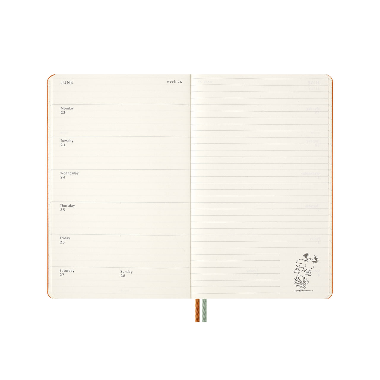 2026 Snoopy Weekly Notebook Diary Hard Cover Large