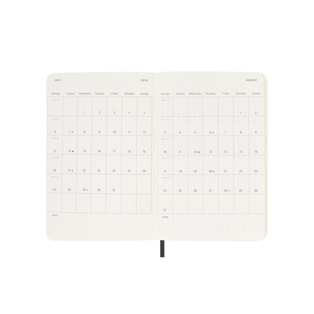2026 Daily Diary Soft Cover Pocket Black