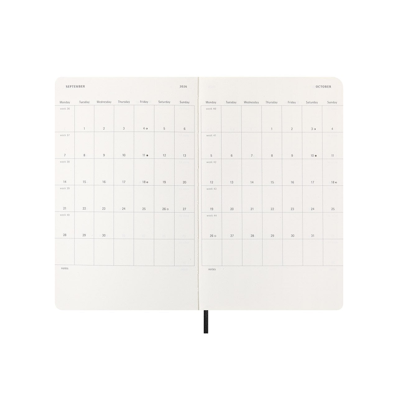 2026 Weekly Horizontal Soft Cover Diary Large