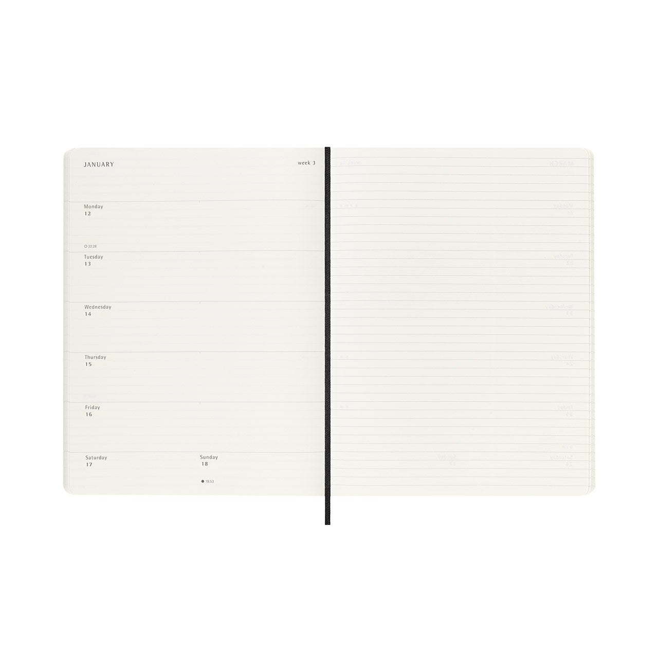 2026 Weekly Notebook Soft Cover Diary Extra Large Black
