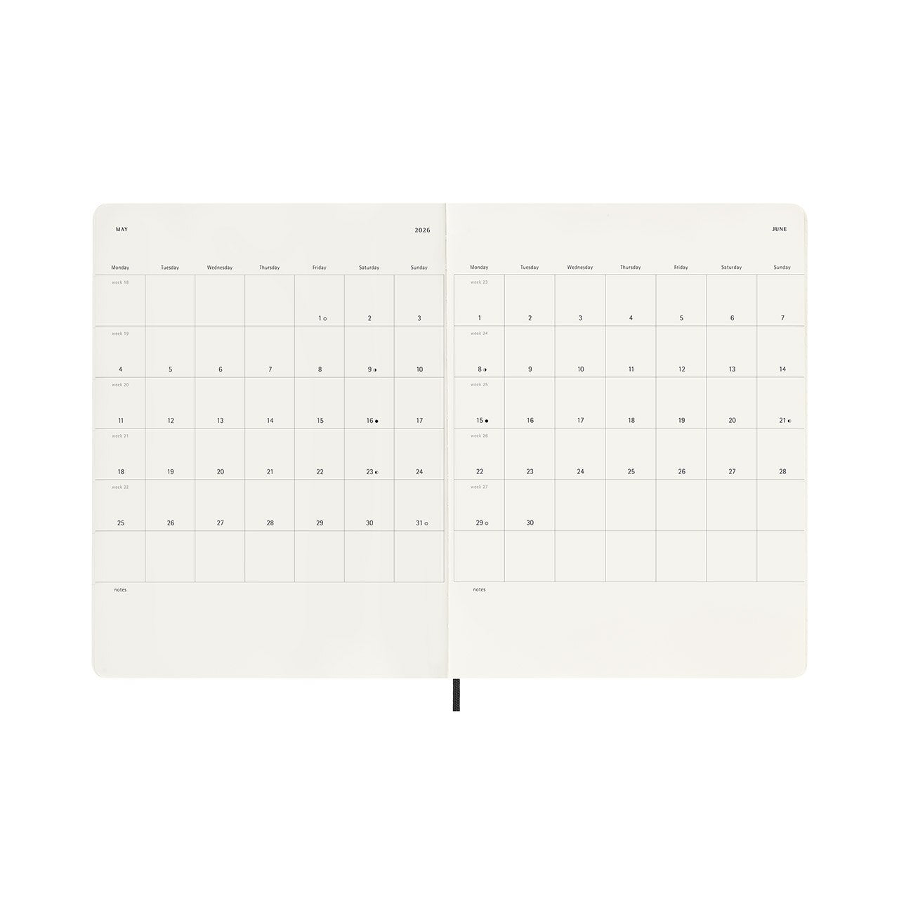2026 Weekly Notebook Soft Cover Diary Extra Large Black