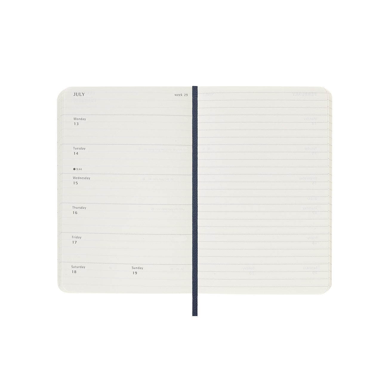 2026 Weekly Notebook Soft Cover Diary Pocket Sapphire Blue