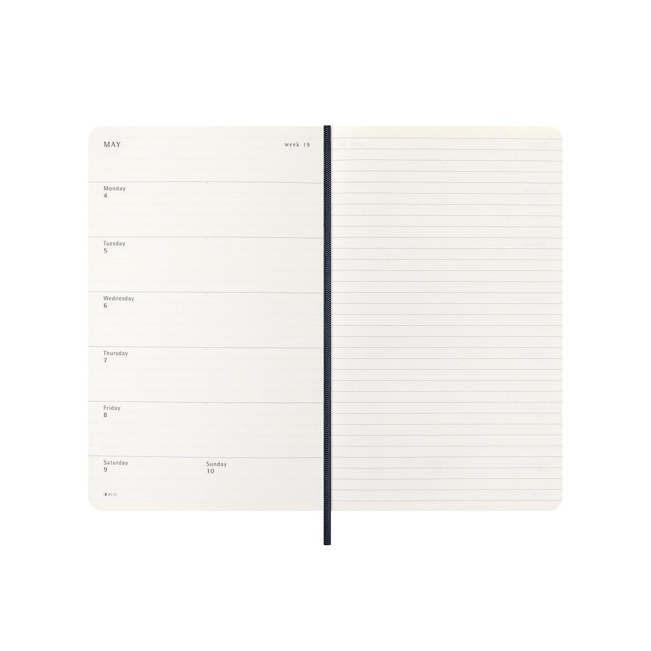 2026 Weekly Notebook Soft Cover Diary Large Sapphire Blue
