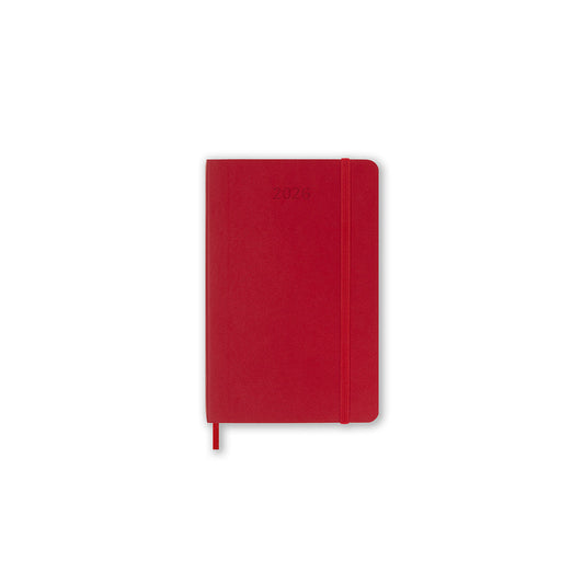 2026 Daily Diary Soft Cover Pocket Scarlet Red