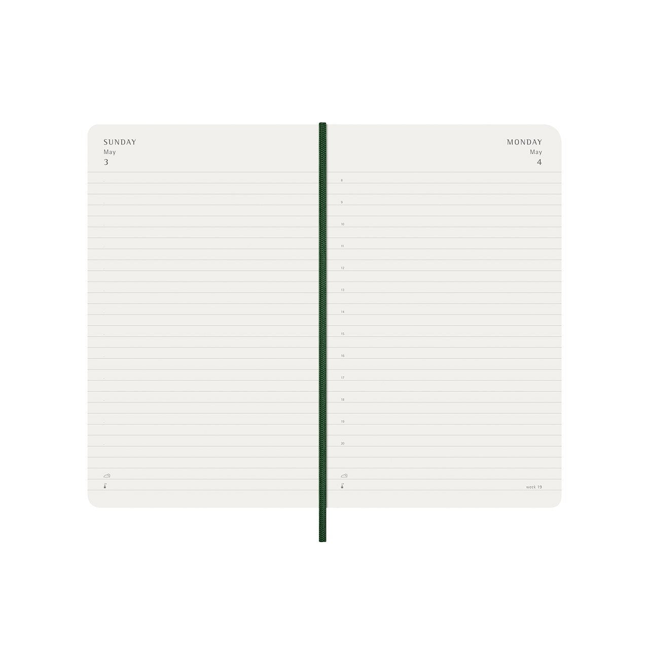 2026 Daily Diary Soft Cover Large Myrtle Green