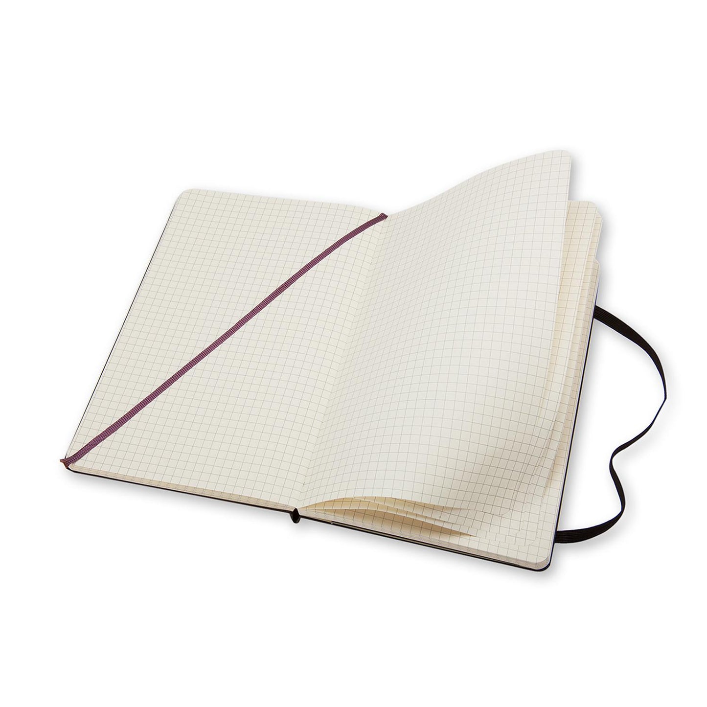 Classic Hard Cover Notebook Pocket Black Grid