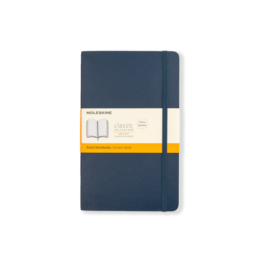 Classic Soft Cover Notebook Bundle Large Sapphire Blue