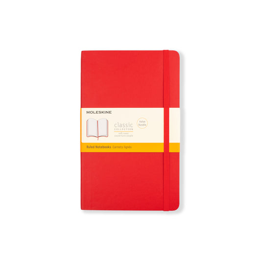 Classic Soft Cover Notebook Bundle Large Scarlet Red