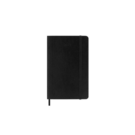 2024 Soft Cover Weekly Notebook Diary Pocket Black