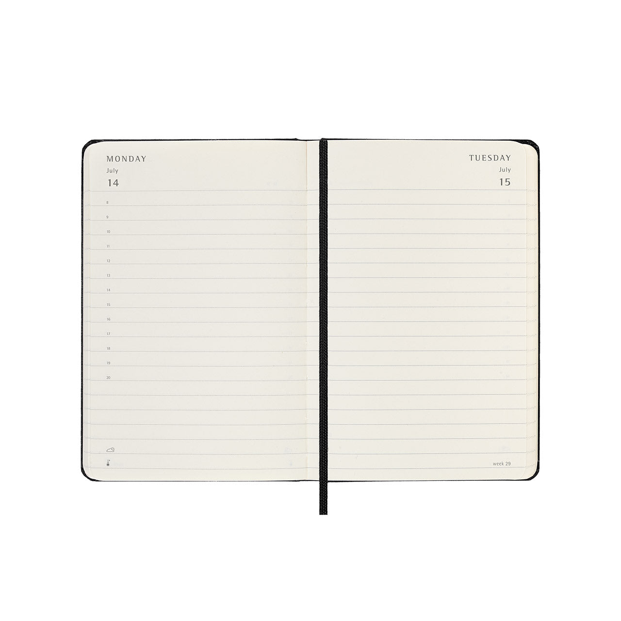 2025 Hard Cover Daily Diary Pocket Black