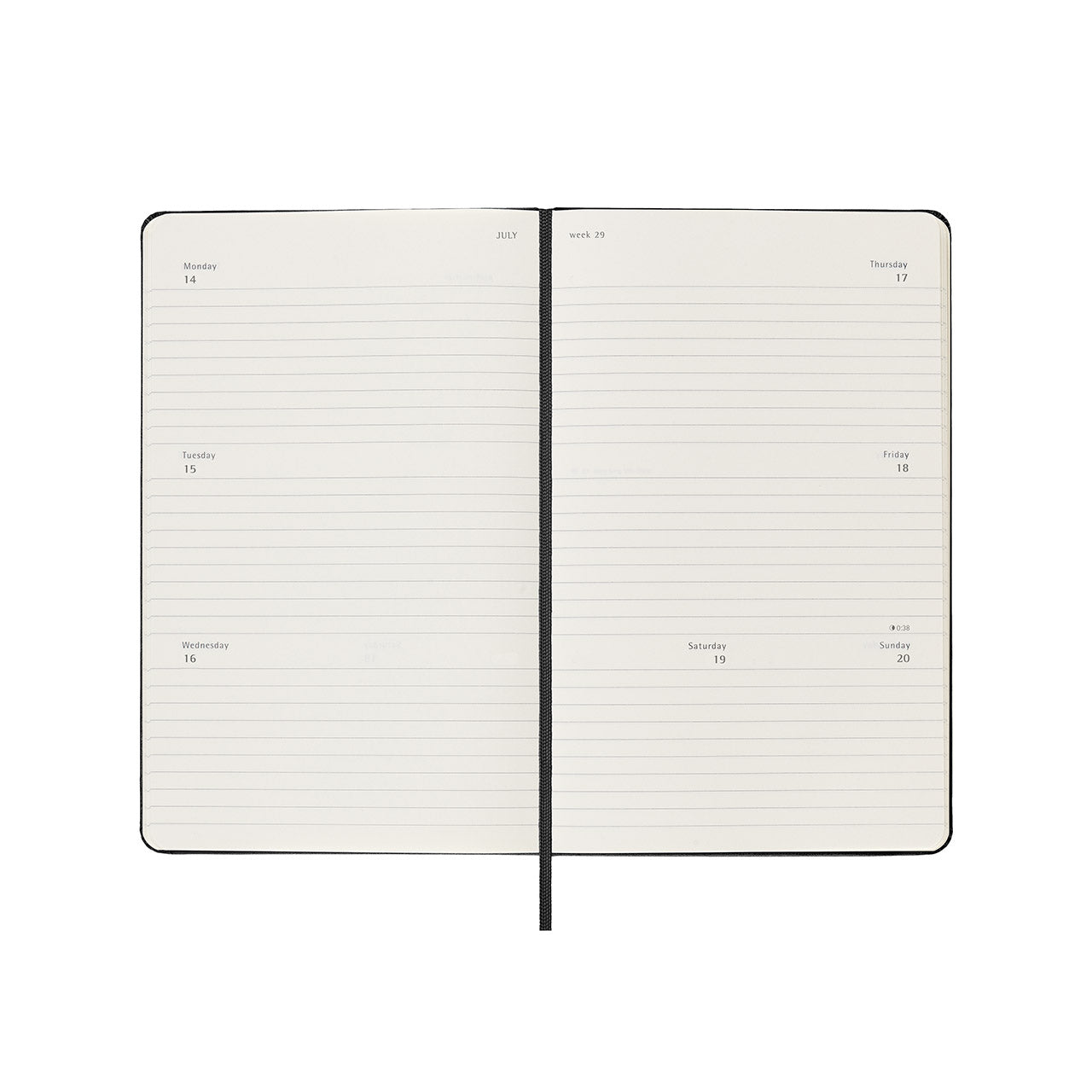 2025 Hard Cover Weekly Horizontal Diary Large