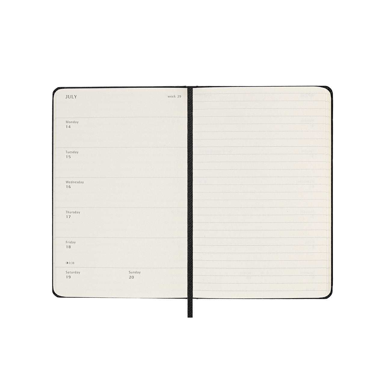 2025 Hard Cover Weekly Notebook Diary Pocket Black