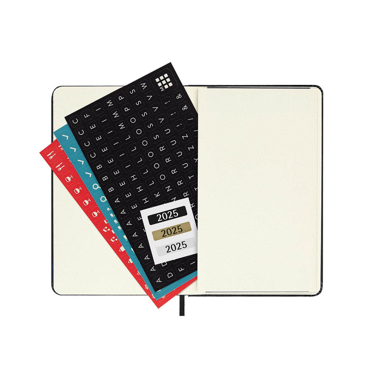 2025 Hard Cover Weekly Notebook Diary Pocket Black