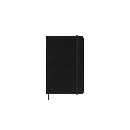 2027 Weekly Notebook Diary Hard Cover Pocket Black