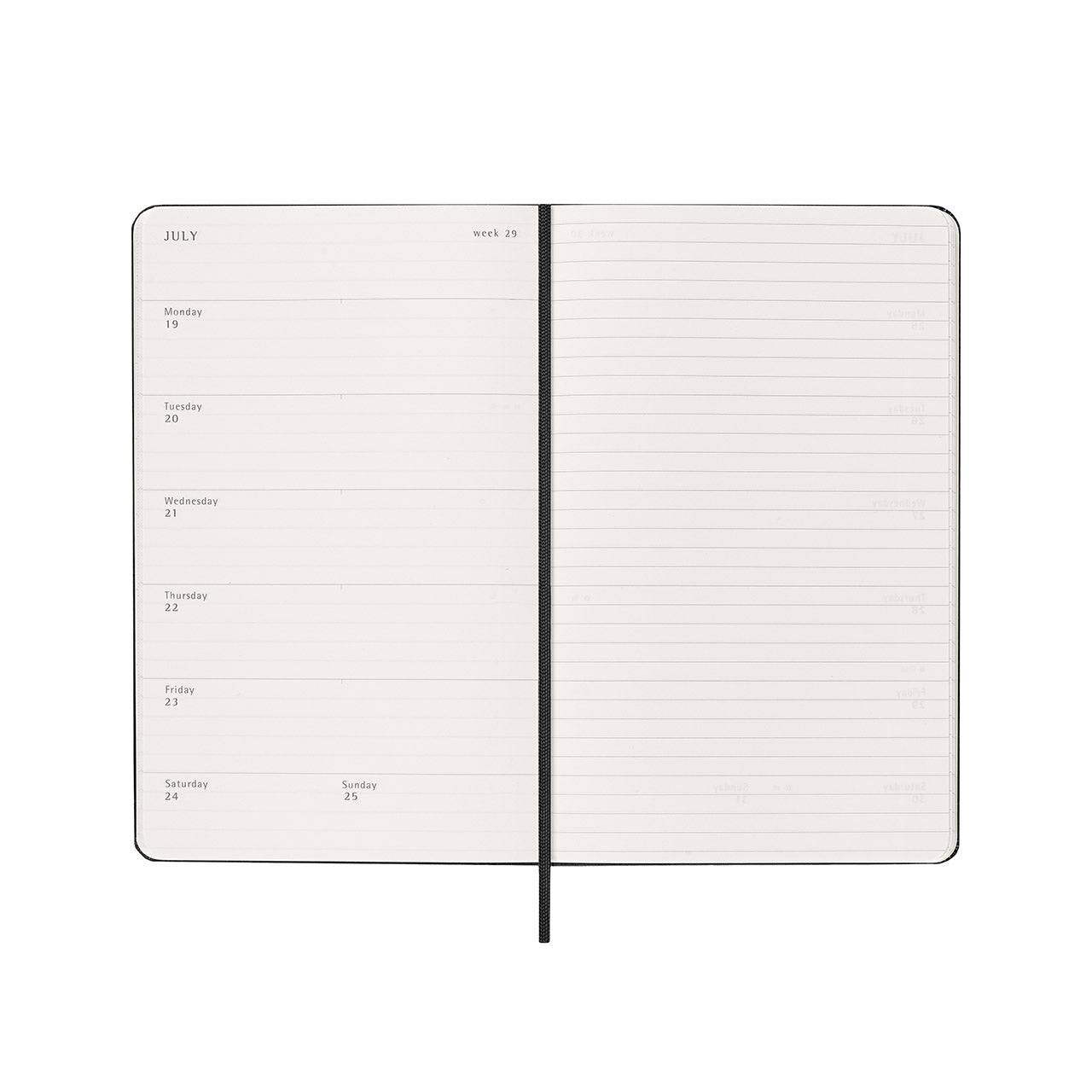 2027 Weekly Notebook Diary Hard Cover Large Black