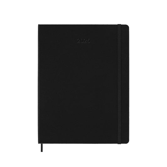 2025 Hard Cover Weekly Notebook Diary Extra Large Black