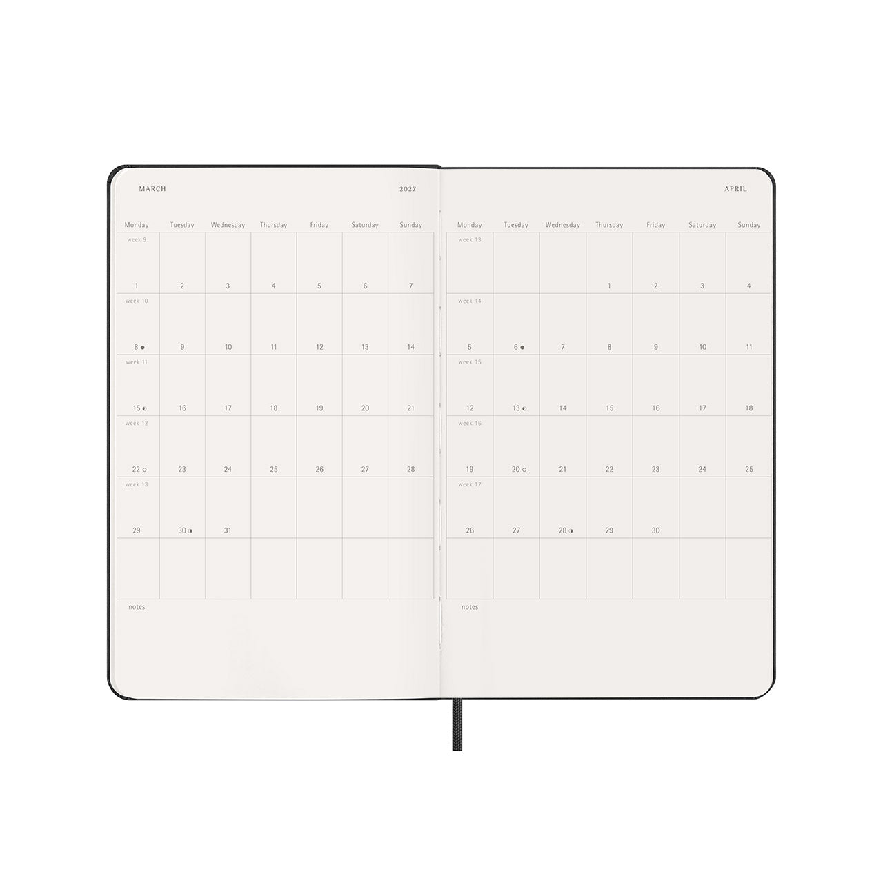 2027 Weekly Vertical Diary Hard Cover Large