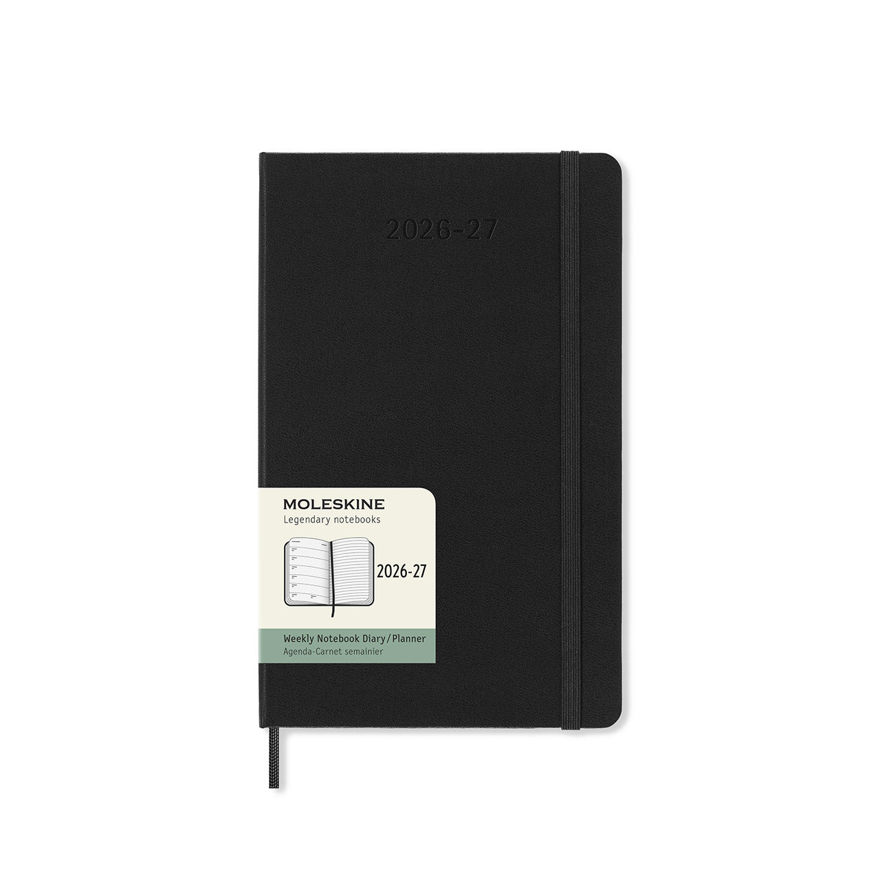 2026-27 18 Month Weekly Notebook Hard Cover Diary Large Black