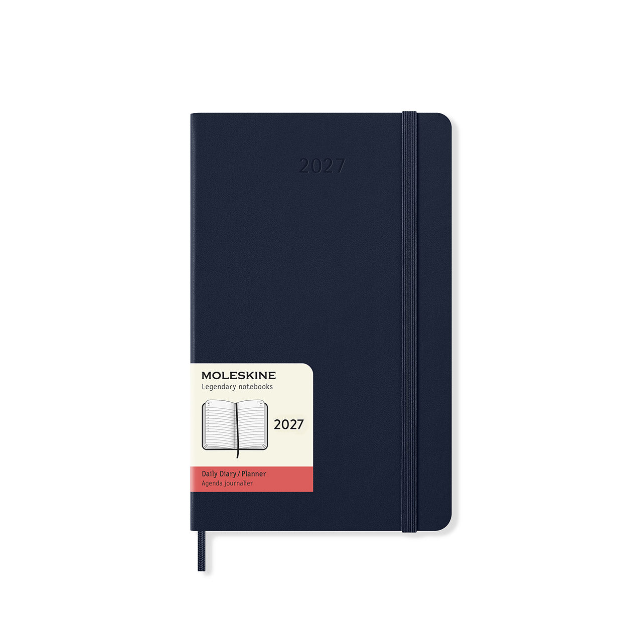 2027 Daily Diary Hard Cover Large Sapphire Blue