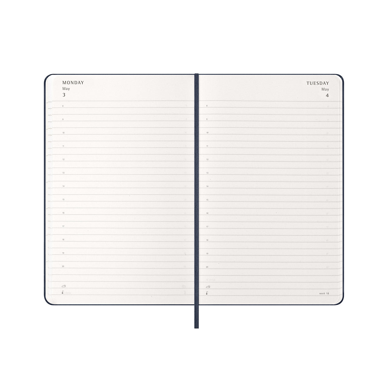 2027 Daily Diary Hard Cover Large Sapphire Blue