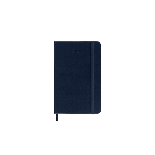 2025 Hard Cover Weekly Notebook Diary Pocket Sapphire Blue