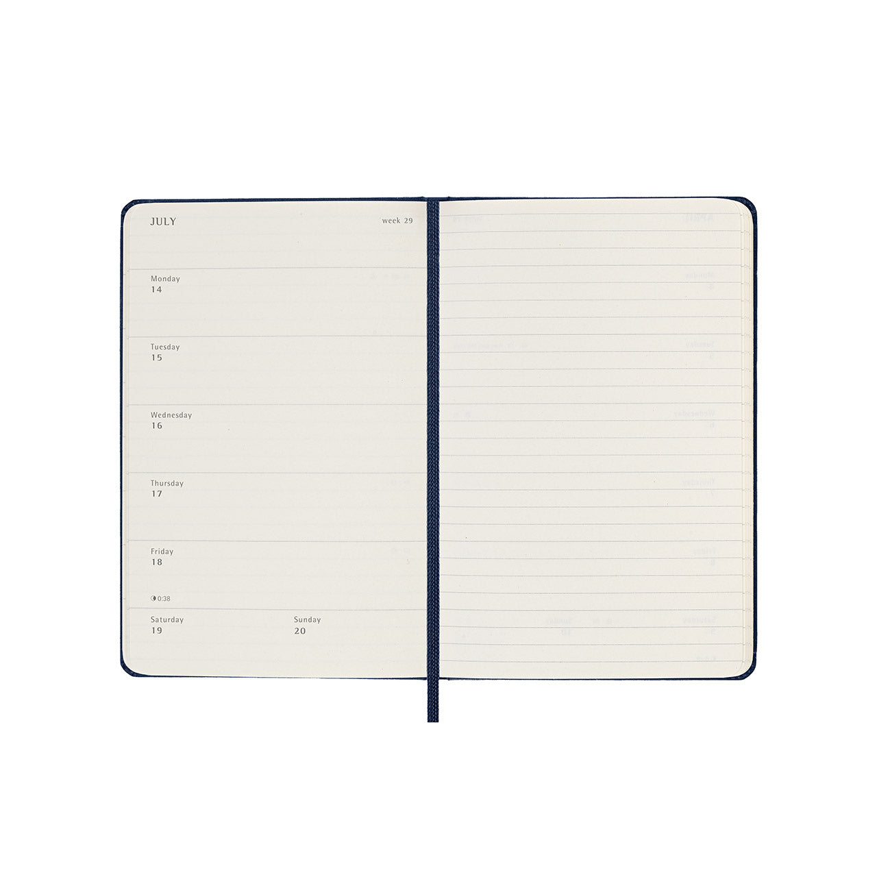 2025 Hard Cover Weekly Notebook Diary Pocket Sapphire Blue