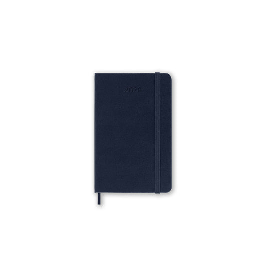 2026 Weekly Notebook Diary Hard Cover Pocket Sapphire Blue