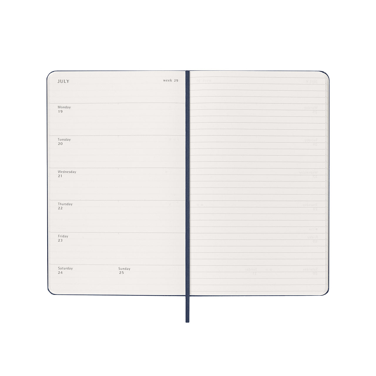 2027 Weekly Notebook Diary Hard Cover Large Sapphire Blue