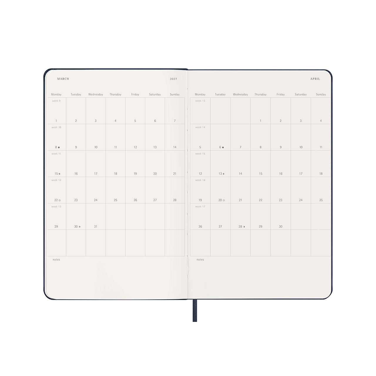 2026-27 18 Month Weekly Notebook Hard Cover Diary Large Sapphire Blue