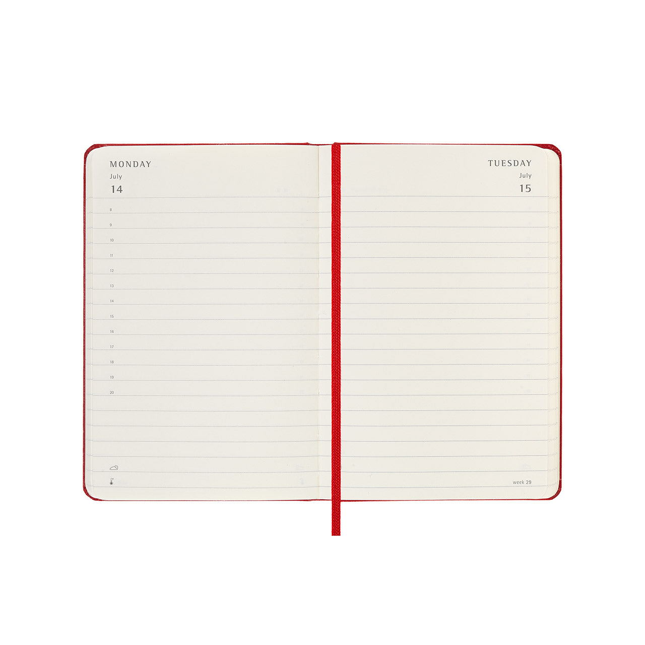 2025 Hard Cover Daily Diary Pocket Scarlet Red