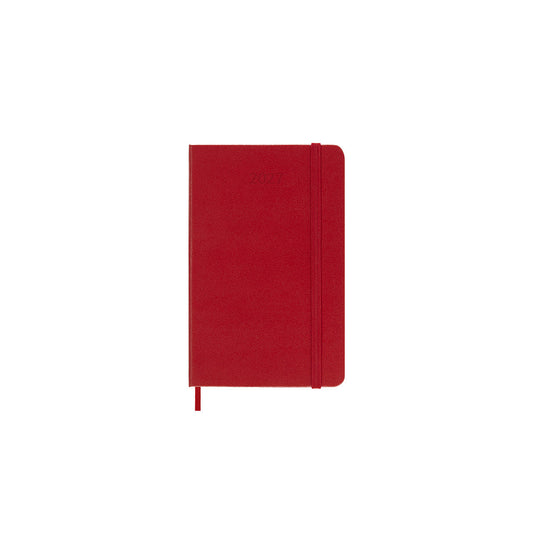 2027 Daily Diary Hard Cover Pocket Scarlet Red