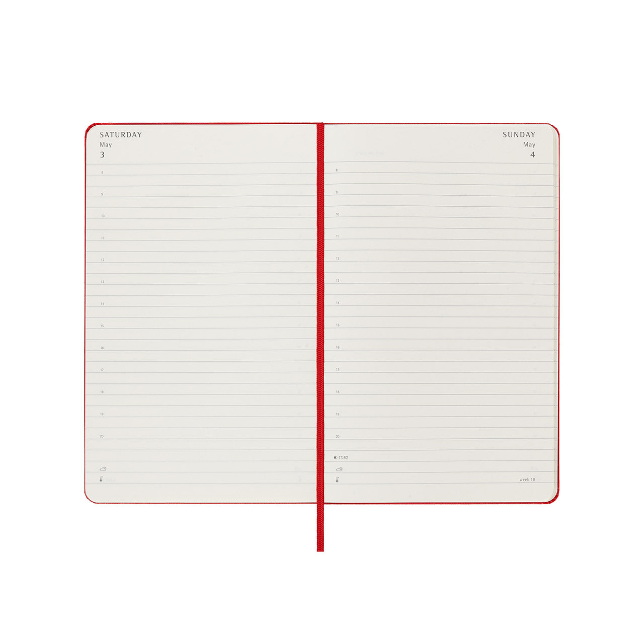 2025 Hard Cover Daily Diary Large Scarlet Red