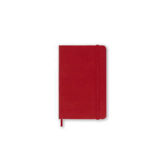 2026 Weekly Notebook Diary Hard Cover Pocket Scarlet Red