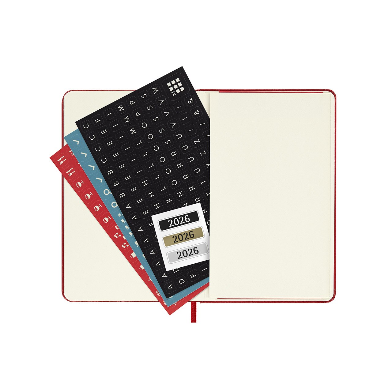 2026 Weekly Notebook Diary Hard Cover Pocket Scarlet Red