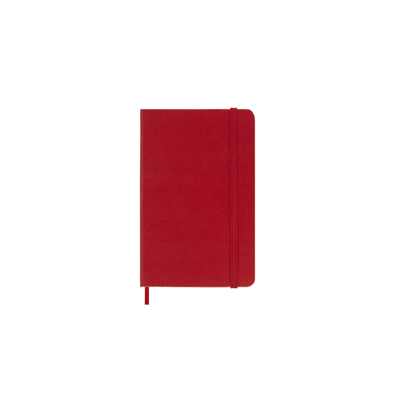 2027 Weekly Notebook Diary Hard Cover Pocket Scarlet Red