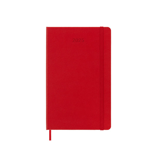 2025 Hard Cover Weekly Notebook Diary Large Scarlet Red