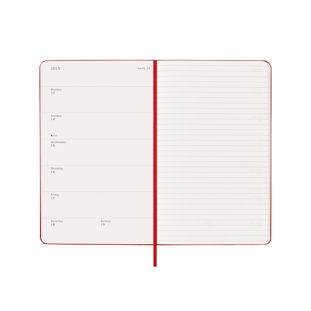 2026 Weekly Notebook Diary Hard Cover Large Scarlet Red