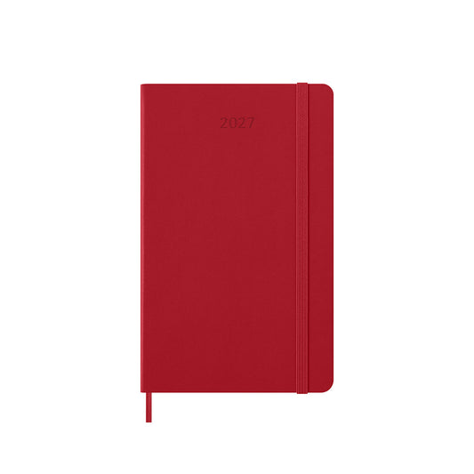 2027 Weekly Notebook Diary Hard Cover Large Scarlet Red