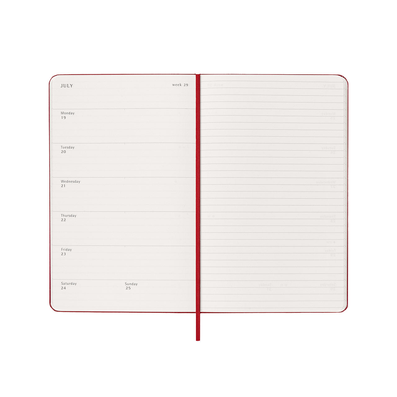 2027 Weekly Notebook Diary Hard Cover Large Scarlet Red