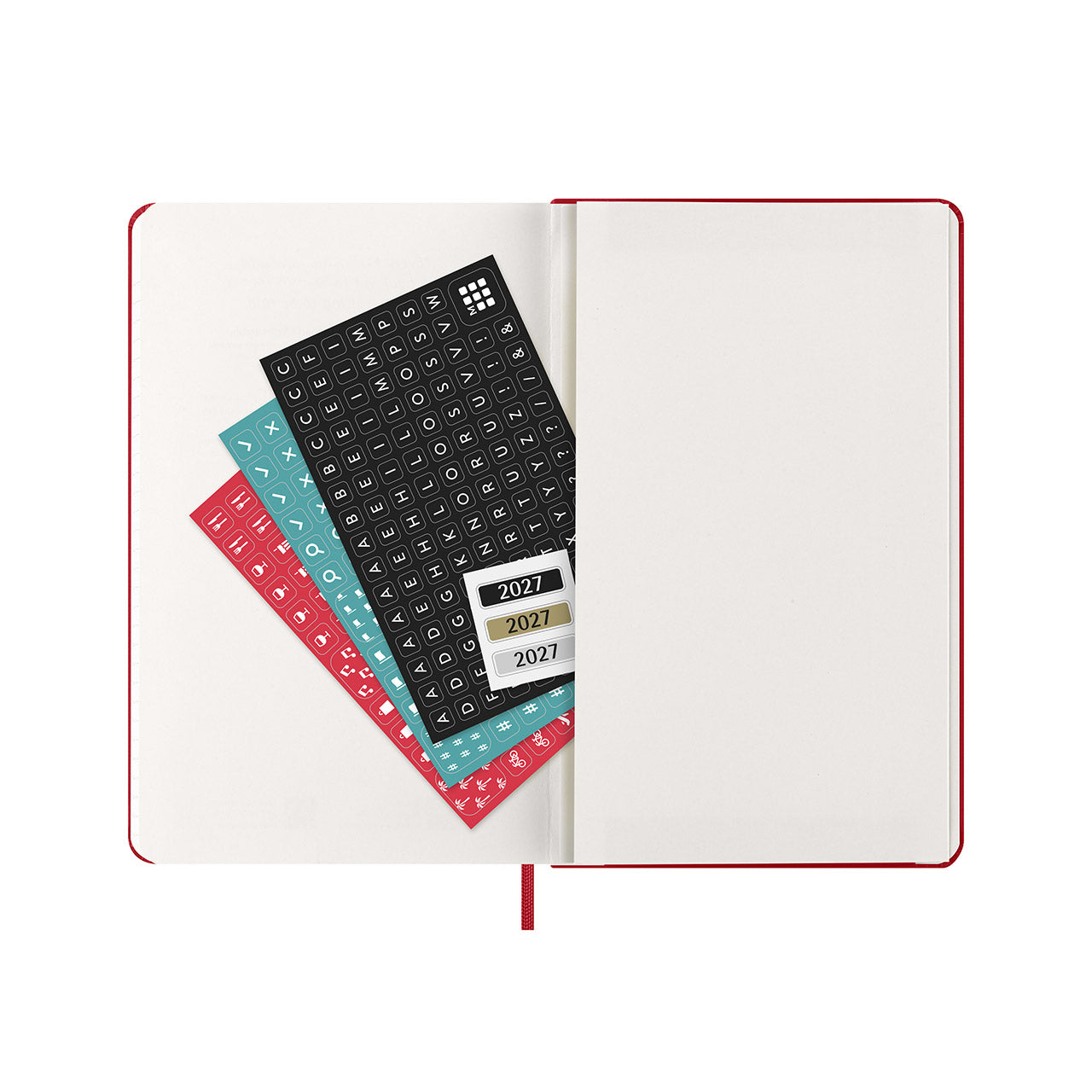 2027 Weekly Notebook Diary Hard Cover Large Scarlet Red
